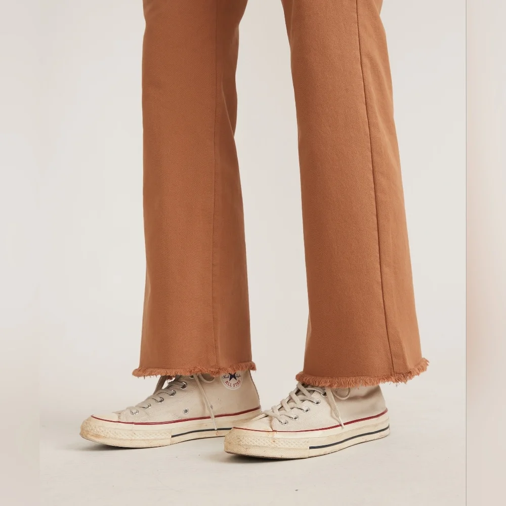 MARINE LAYER Bridget Full Length Pant Tobacco Women's 10 Raw Hem - Picture 6 of 13